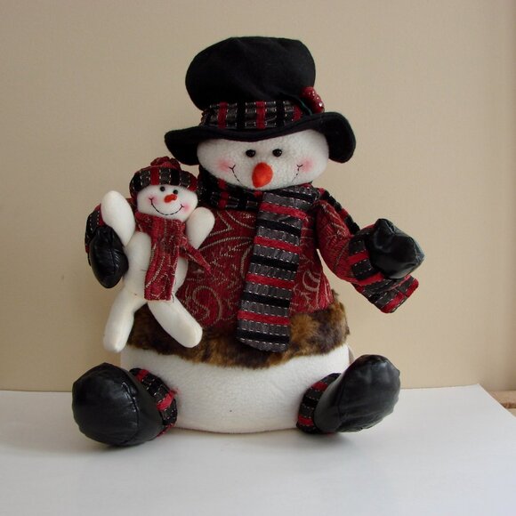 Snowman Plush Christmas Winter Decor BRAND NEW IN BOX NIB - Picture 2 of 3